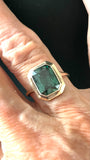 Art Deco sølvring med turmalin