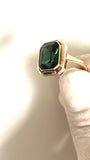 Art Deco sølvring med turmalin
