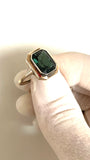 Art Deco sølvring med turmalin