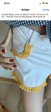 Hvide shorts med flæse