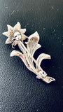 Sølvbroche med rhinsten fra 1950’erne