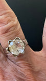 Vintagesølvring med bjergkrystal