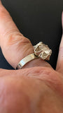 Vintagesølvring med bjergkrystal