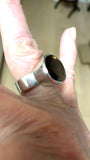 Kraftig vintagesølvring med facetsleben røgkvarts