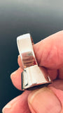 Kraftig vintagesølvring med facetsleben røgkvarts