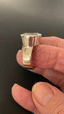 Kraftig vintagesølvring med facetsleben røgkvarts