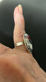 Superflot og Unik svensk statement-ring i sølv – farverig kunstnerisk vintage fra 1980’erne
